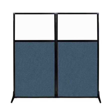 Versare Work Station Screen 66" x 70" Caribbean Fabric With Clear Window 1812425